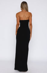 Deep In My Heart Strapless Maxi Dress Black
