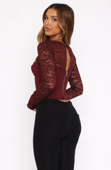 Boy's Cry Long Sleeve Bustier Wine