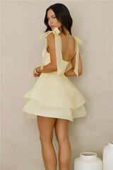 Twirl Society Mini Dress Yellow