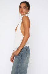 Time's A Healer Halter Top White
