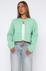 Make Me Happy Knit Cardigan Zesty Lime